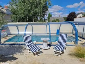 Chambre bleue avec accès plage - Vignoux-sous-les-Aix