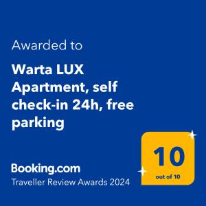 Warta LUX Apartment, self check-in 24h, free parking