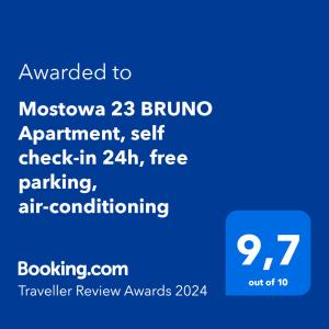 Mostowa 23 BRUNO Apartment, self check-in 24h, free parking, air-conditioning