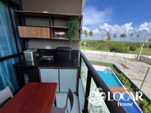 Flat premium com varanda gourmet no Makia Resort em Muro Alto 4 pessoas