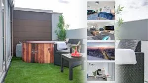 Das Penthouse - Jacuzzi - BBQ - Dachterrasse - Stutensee