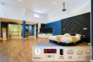 Appartements NG SuiteHome - Lille l Roubaix l Mairie - Gare l Nain - Grand Studio - Balneo - Sauna - Netflix - Wifi : Studio Deluxe