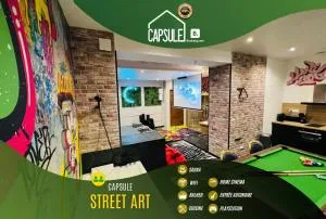 Capsule Street Art - Sauna- Jacuzzi - Playstation 5 - Billard - Netflix - Home cinéma - Terrasse - Sin-le-Noble