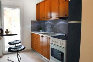 Blue swing chair apartment