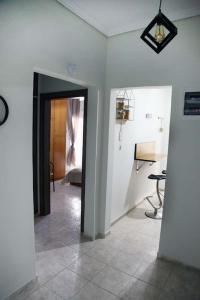 Blue swing chair apartment