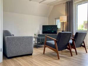 Joke am Deich 6 pers house with equipped terrace behind a dike at Lauwersmeer