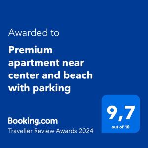 Premium apartment near center and beach with parking 