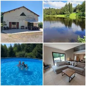 "Le petit bonheur" Gîte van 4 tot 12 personen met privé vijver van 2Ha - Champniers-et-Reilhac
