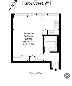 Luxury Studio Apartment in Fitrzrovia W1