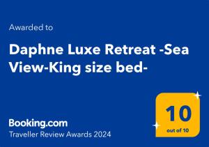 Daphne Luxe Retreat -Sea View-King size bed-