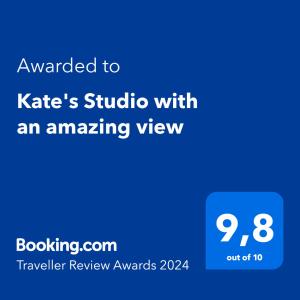 Kates Studio with an amazing view