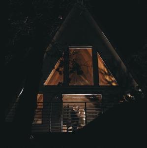 The Scandia “A-Frame Chalet” Fireplace & Hot tub
