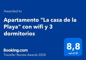 Apartamento vacacional "La casa de la Playa" con wifi y 3 dormitorios