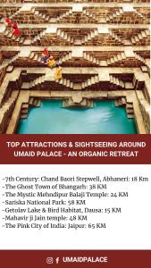 Umaid Palace - A Lakeside Resort - 25 minutes from Mehandipur Balaji - 20 minutes from Chand Baori Stepwell Abhaneri & 40 minutes from Bhangarh Fort