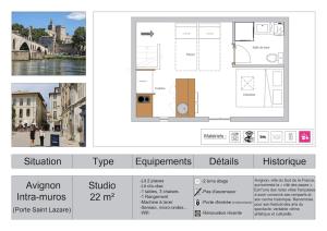 Studio Avignon Intra Muros full equipée R+2