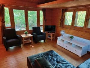 Knus houten huisje op groot en groen perceel op de Veluwe