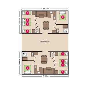 Campings Camping Signol : Mobile Home (12 Personnes)
