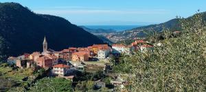 Camera tra le Cinque Terre, Camogli e Portofino. Vista valle e scorcio mare all'orizzonte