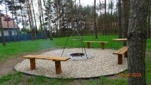 Domek na Mazurach w zagajniku przy jeziorze