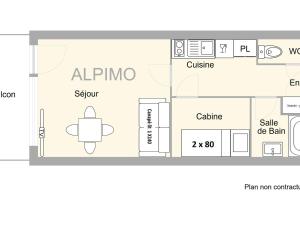 Studio cabine lumineux aux Saisies, 4 pers, balcon sud - FR-1-594-108