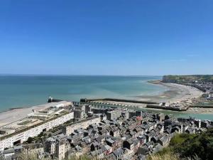 Vue panoramique sur la mer et les falaises