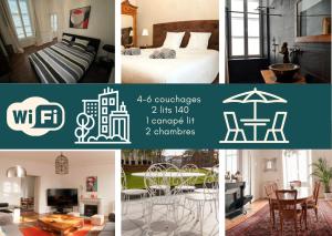 Appartements Centre-ville Aurillac 117m2 - Grande terrasse - 2 chambres - 2 grand lits - 1 canape lit : photos des chambres