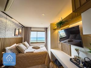 Studio Lindo e Finamente Decorado com Vista Mar