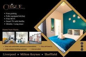 Sheffield Contractors Stays- Sleeps 6, 3 bed 3 bath house. Managed by Chique Properties Ltd - Brightside