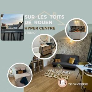 Sur les toits de Rouen Centre tout proche vieux marche