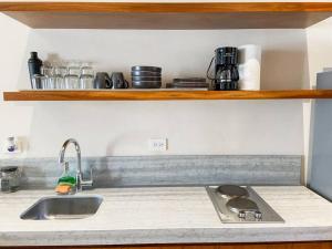 BohoChic Studio with Full Kitchen, Pool, Balcony WiFi