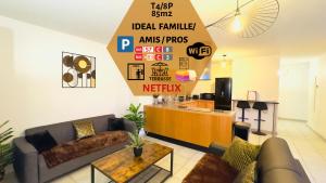 Appartements *Le Golden Tropic* Magnifique T4 Terrasse+Parking : photos des chambres