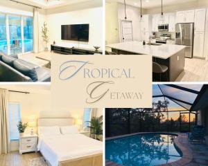 Tropical getaway w heated pool near Mineral Springs, garage included