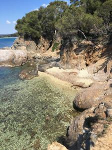 Appartements Appartement T3 lumineux traversant totalement neuf en face de la plage Front de mer vue sur les iles Vue mer panoramique assuree Residence de la plage centre ville du Lavandou 3eme etage avec ascenseur Appartement T3 : photos des chambres