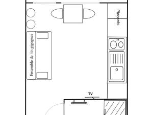 Studio rénové au sud, sur les pistes, pour 2 personnes - FR-1-182-167