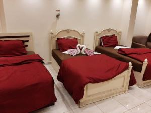 Golden pyramids view