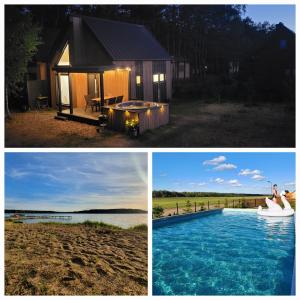 Domki letniskowe Leśne Spa Borsk nad Jeziorem Wdzydzkim BASEN SAUNA BALIA