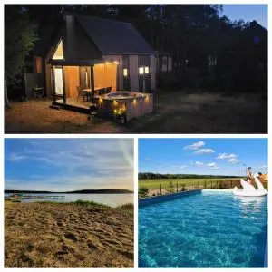 Domki letniskowe Leśne Spa Borsk nad Jeziorem Wdzydzkim BASEN SAUNA BALIA - Konarzyny