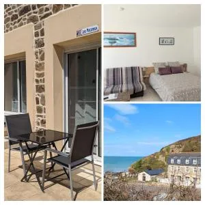 Appart' avec grande terrasse vue mer -50m plage et du sentier de randonnée - 普朗奎恩诺沃尔