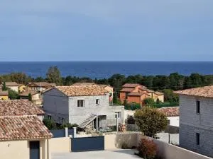 L'Osari, villa vue mer, accès plage à pied, jardin clos pour enfants - Palasca