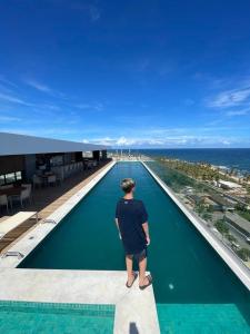 Apt quarto e sala moderno vista mar