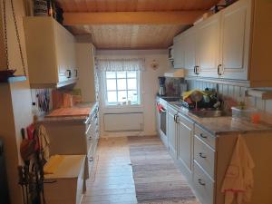 Idyllic lakeside cabin with private beach and boat