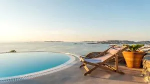 8 guests villa with amazing view - Agios Stefanos