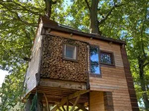 Cabane suspendue dans les arbres - Igny