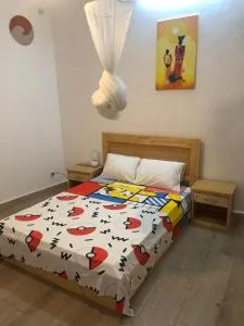 Chambre pour 3 personnes avec salle de bain privée - Ndiébène