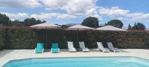 B&B / Chambres d'hotes L'Ansolanette - Chambre d'hotes : Chambre Double - Vue sur Piscine