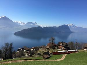 Cozy House above Lake Lucerne in car-free Vitznau Mittlerschwanden at Mount Rigi railway