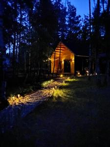 DOMEK W BRZOZACH nad jeziorem z balią na wyłączność