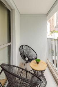 Studio Brooklin Conforto - Metrô & Consulado, 400m metrô Brooklin, Portaria 24h, Wi-Fi 500mb, Ar condicionado, Cortina blackout, Smart TV 50", Ferro e tábua de passar roupa, Secador de cabelo