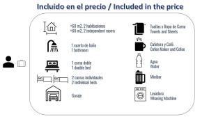Apto 2 habitaciones, garaje gratis