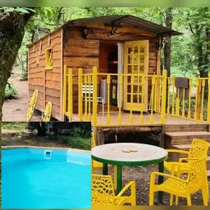 Roulotte avec piscine la jonquille - Beaumont